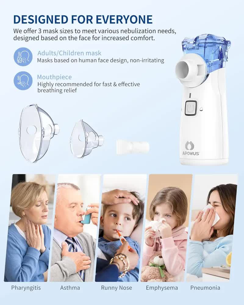 APOWUS nebulizer masks for adults and children